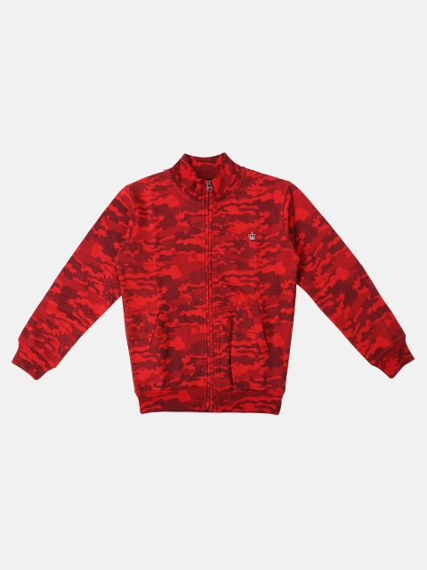 

Lil Tomatoes Boys Red & Navy Blue Printed Sweatshirt