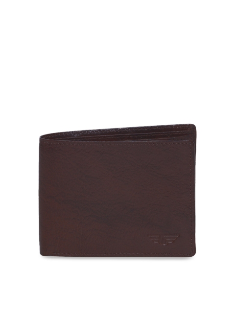

Red Tape Men Brown Textured Two Fold Leather Wallet