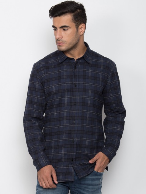 

Antony Morato Men Navy Blue Slim Fit Checked Casual Shirt