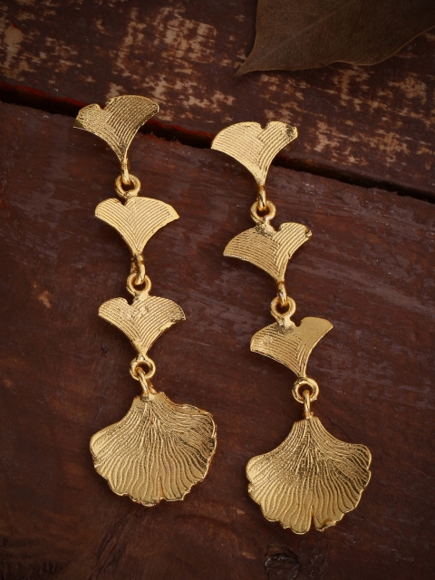 

Voylla Gold-Plated Contemporary Drop Earrings