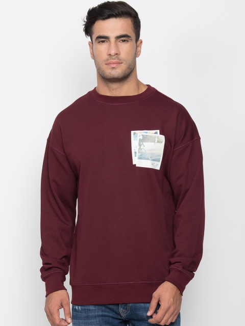 

Antony Morato Men Maroon Printed Sweatshirt