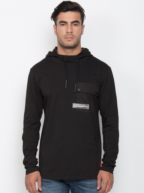 

Antony Morato Men Black Solid Hood T-shirt