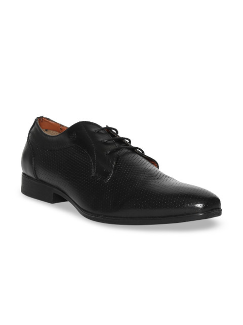 

Arrow Men Black Solid Leather Formal Derbys