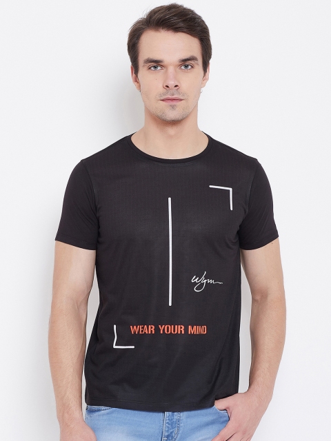 

Wear Your Mind Men Black Printed Round Neck T-shirt