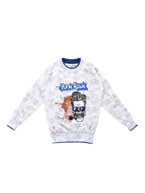 

Lil Tomatoes Boys White & Grey Printed Sweatshirt