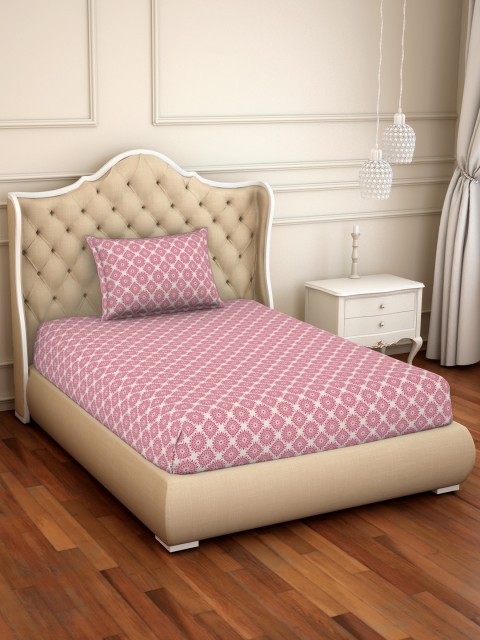 

Welspun Red & Orange 144 TC Cotton 1 Single Reversible Bedsheet with 1 Pillow Covers
