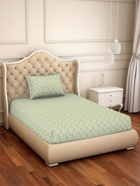 

Welspun Blue & Green Reversible 144 TC Cotton 1 Single Bedsheet With 1 Pillow Covers