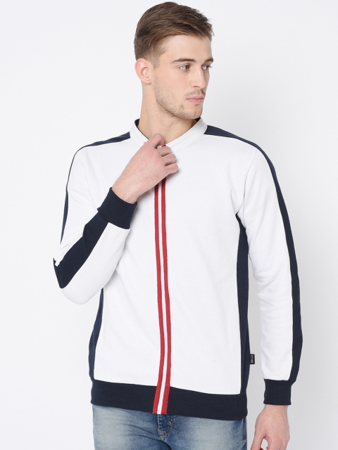 

Rigo Men White & Navy Blue Colourblocked Sweatshirt
