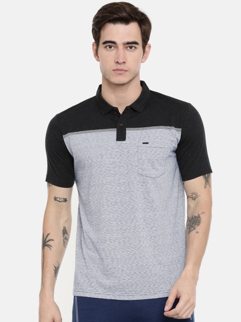 

Proline Men Blue & Black Striped Polo Collar T-shirt