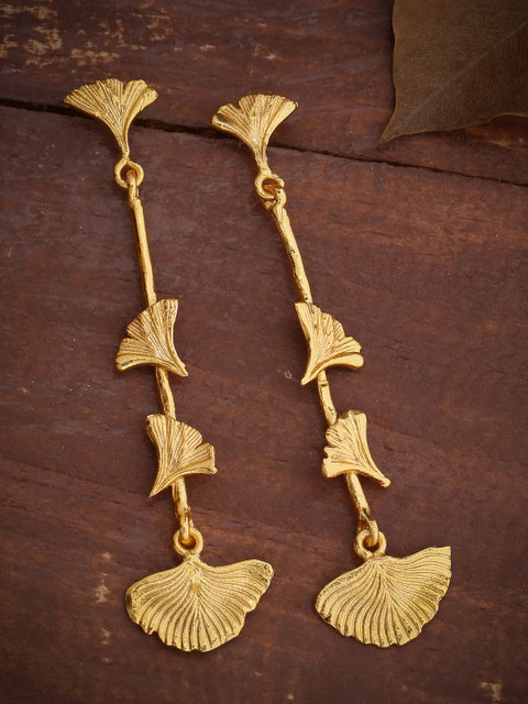 

Voylla Gold-Plated Contemporary Drop Earrings