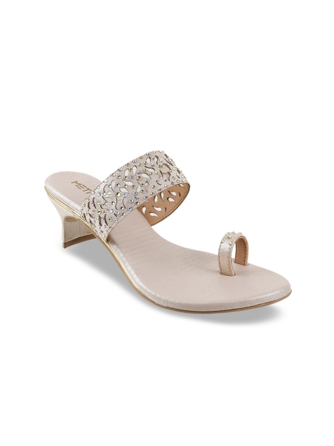 

Metro Women Gold-Toned Embellished Sandals