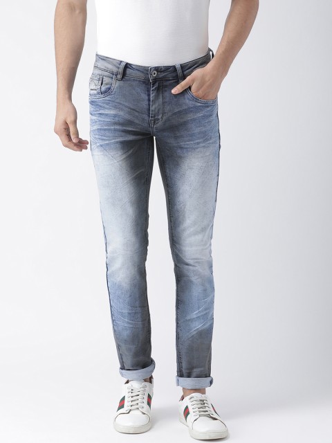 

Rex Straut Jeans Men Blue Tapered Fit Mid-Rise Clean Look Stretchable Jeans