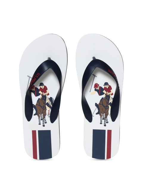 

U.S. Polo Assn. Men White Printed Thong Flip-Flops