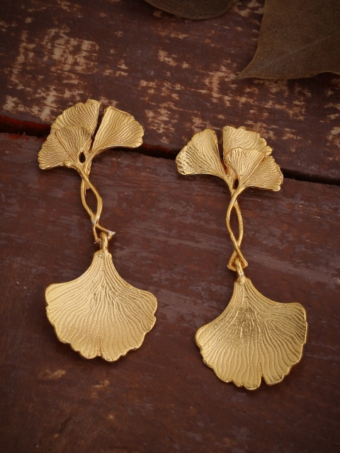 

Voylla Gold-Plated Floral Drop Earrings