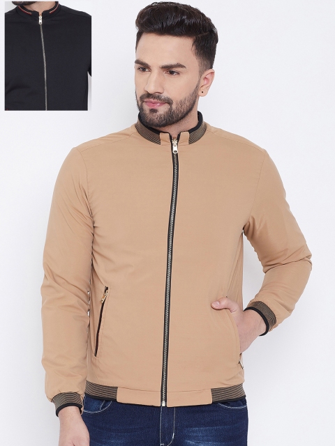 

Spirit Men Beige & Black Solid Reversible Padded Jacket