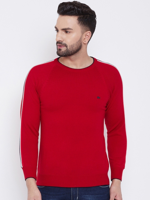 

Okane Men Red Solid pullover Sweater