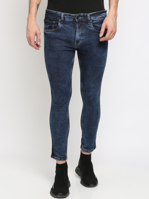 

Breakbounce Men Blue Slim Fit Mid-Rise Clean Look Stretchable Cropped Jeans