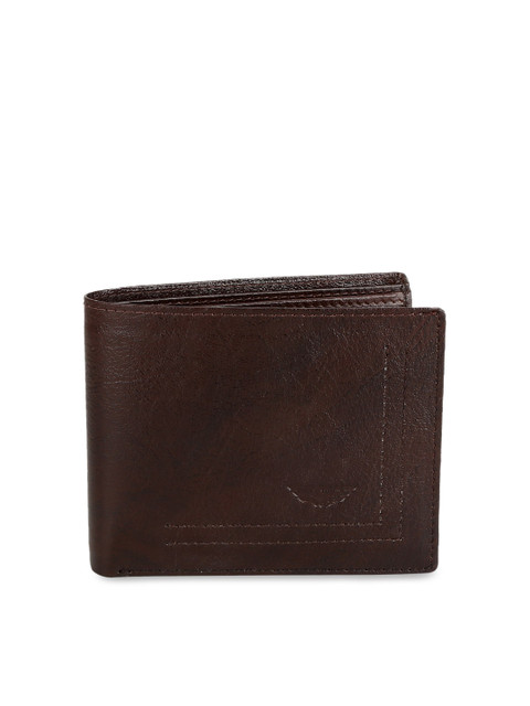 

Red Tape Men Brown Textured Two Fold Leather Wallet