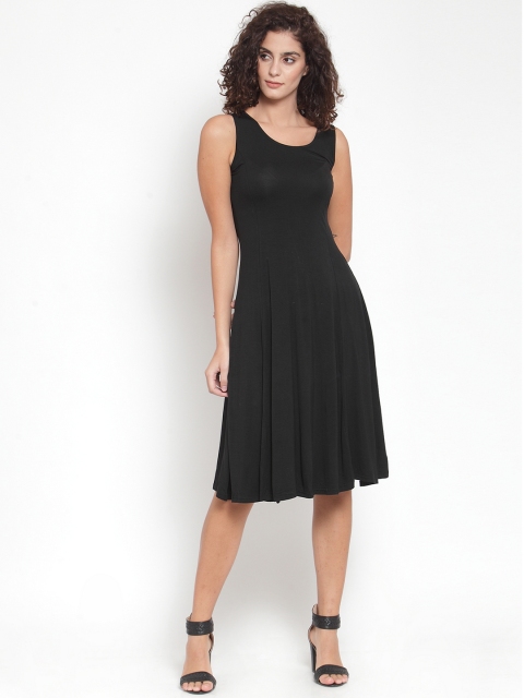 

J Style Women Solid Black Sheath Dress