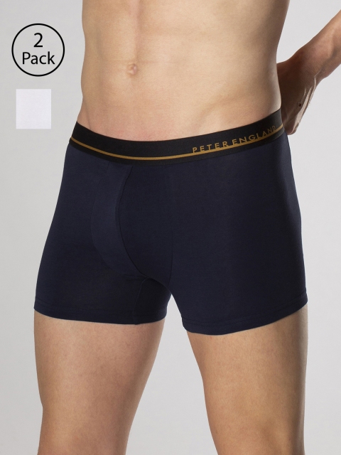 

Peter England Men Pack of 2 Solid Trunks PIWTWHNY9316024, Navy blue