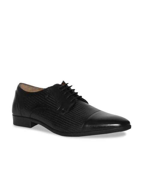 

Arrow Men Black Textured Leather Formal Derbys