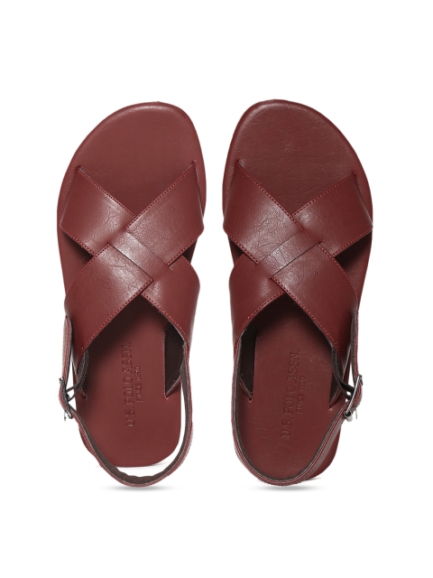

U.S. Polo Assn. Men Maroon Solid Comfort Sandals, Red