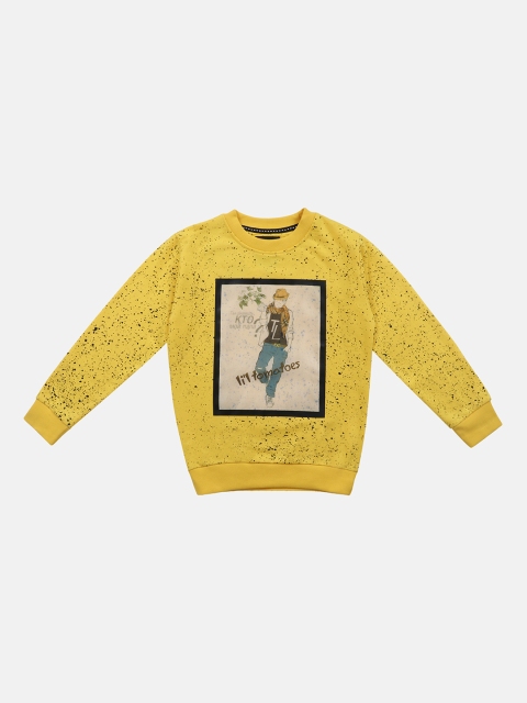

Lil Tomatoes Boys Yellow Printed Sweatshirt