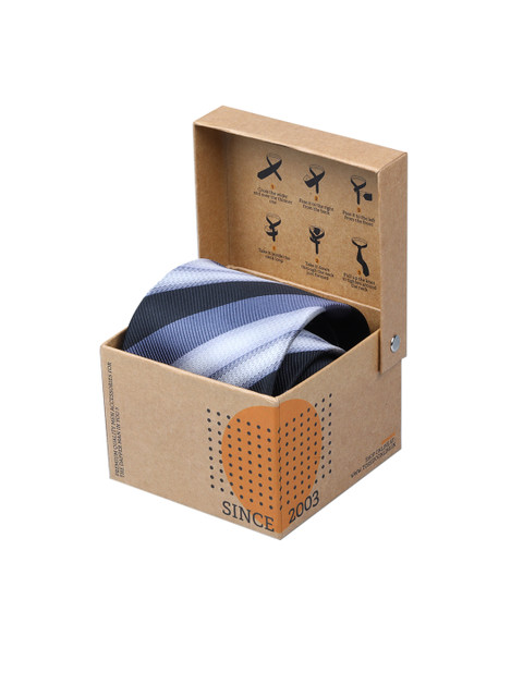

Tossido Grey & Blue Woven Design Broad Tie