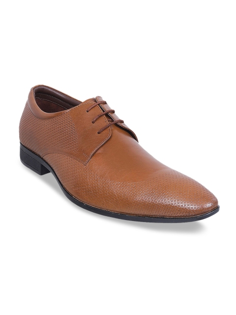 

Metro Men Tan Brown Solid Leather Formal Derbys
