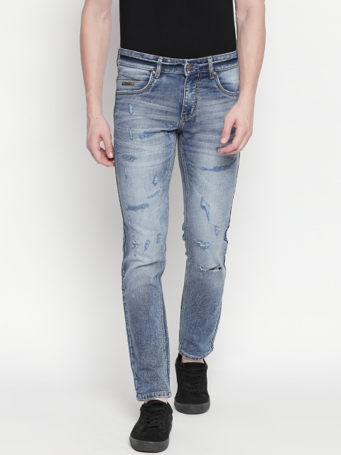 

BOLTS and BARRELS Men Blue Slim Fit Mid-Rise Mildly Distressed Stretchable Jeans