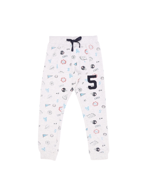 

Pantaloons Junior Boys Grey Printed Straight-Fit Joggers