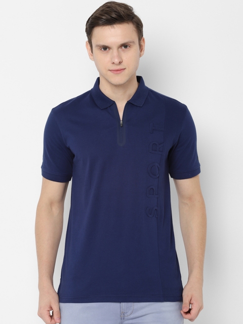 

Allen Solly Sport Men Navy Blue Solid Polo Collar T-shirt