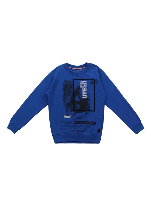 

Lil Tomatoes Boys Blue & Black Printed Sweatshirt