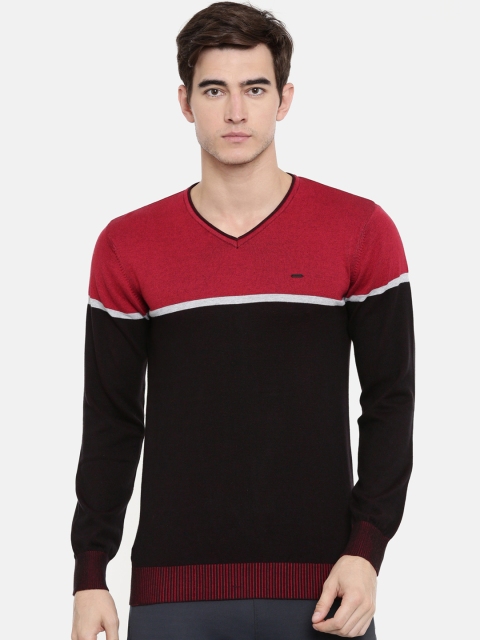 

Proline Men Red & Maroon Colourblocked Pullover Sweater