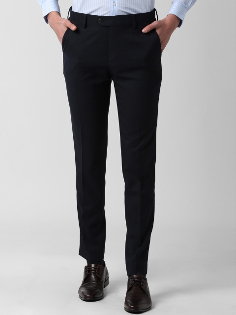

Peter England Men Navy Blue Slim Fit Solid Formal Trousers