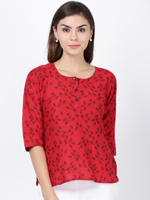 

Soch Women Red Printed Tunic