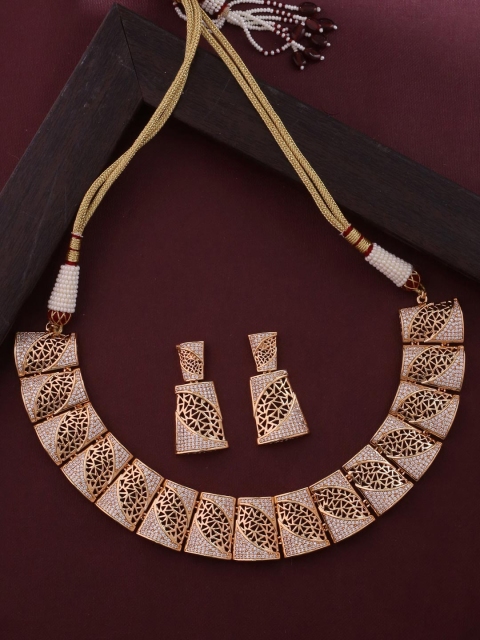 

Tistabene Women Gold-Plated Light Weighted Filigree Necklace Set