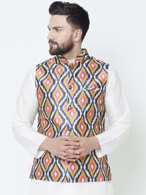 

TAG 7 Men Multicoloured Printed Woven Nehru Jacket, Multi