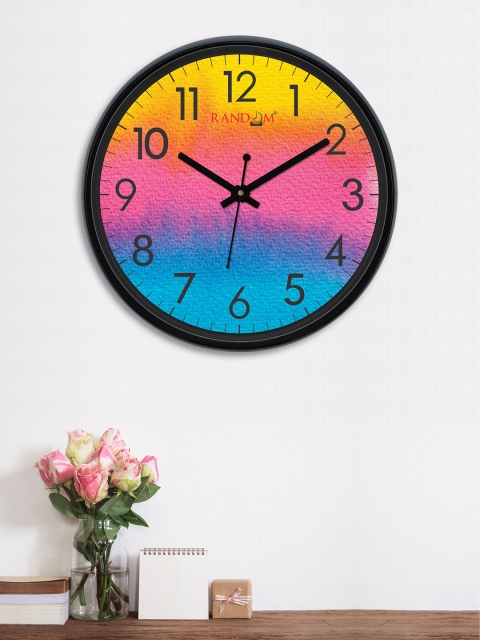 

RANDOM Yellow & Pink Round Colourblocked 30 cm Analogue Wall Clock