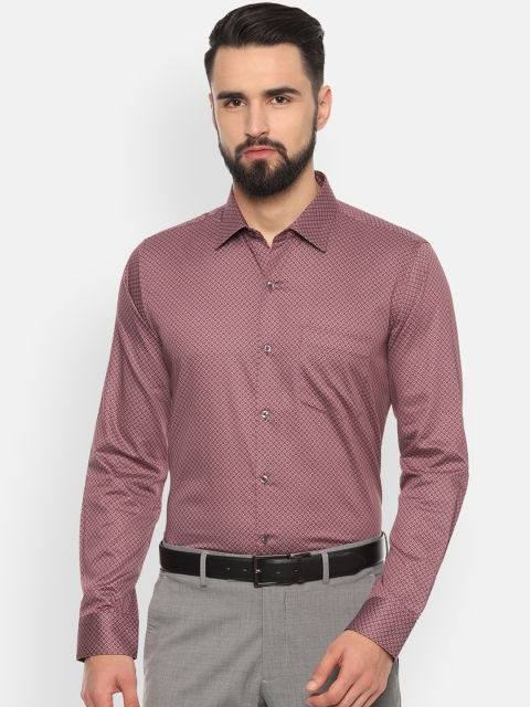 

Van Heusen Men Maroon Slim Fit Printed Formal Shirt