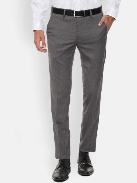 

Van Heusen Men Grey Slim Fit Solid Formal Trousers