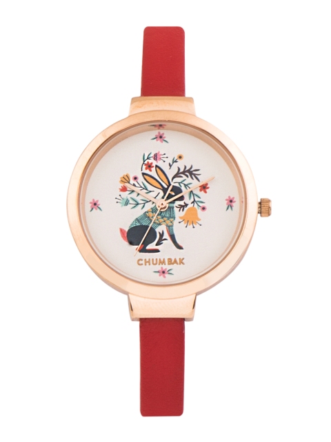 

Chumbak Women White & Red Analogue Leather Watch 8907605072086
