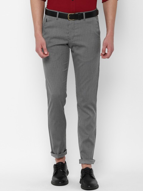 

Allen Solly Men Grey Slim Fit Self Design Regular Trousers
