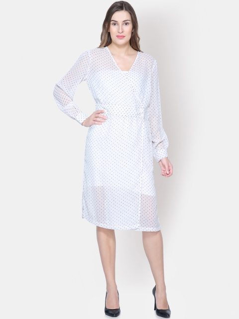 

Yaadleen Women Printed White Wrap Dress