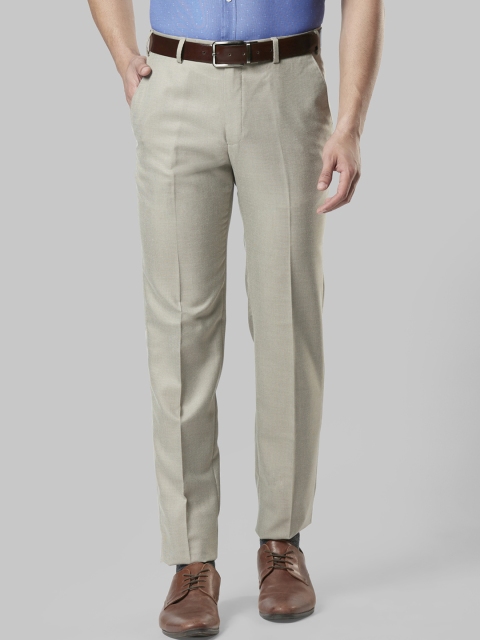 

Next Look Men Tan Solid Slim Fit Formal Trousers