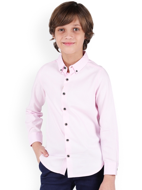 

One Friday Boys Pink Solid Regular Fit Party Shirt