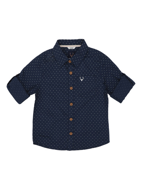 

Allen Solly Junior Boys Navy Blue Regular Fit Printed Casual Shirt