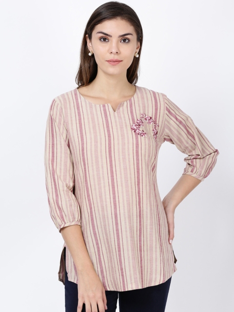 

Soch Women Pink Striped Tunic