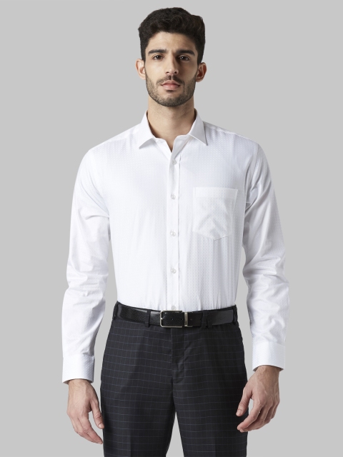 

Park Avenue Men White Self Design Regular Fit Formal Shirt
