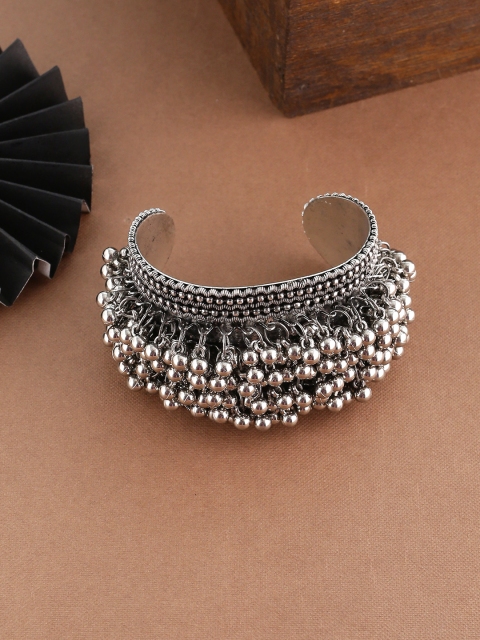 

Shoshaa Silver-Plated Handcrafted Ghungaroo Cuff Bracelet
